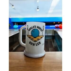 Ziggy World’s Worst Bowler Milk Glass Mug Universal Press Syndicate 1972